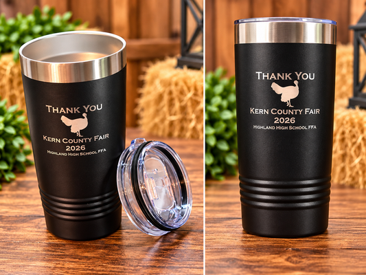 Personalized Engraved Tumbler, Custom Livestock Show Gift, 20 oz Stainless Steel Cup