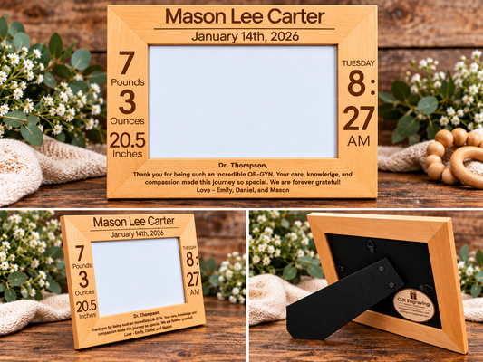 Personalized Baby Birth Stats Frame – Labor & Delivery Nurse Thank You Gift