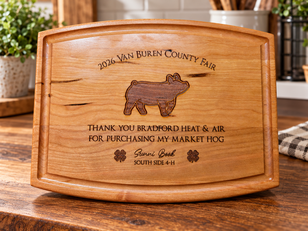 Personalized Market Hog Buyer Thank You Cutting Board