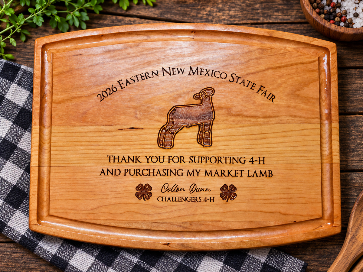 Personalized Market Lamb Buyer Thank You Cutting Board