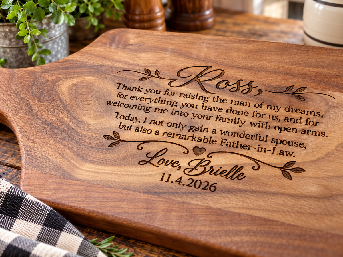 Personalized Wedding Thank You Cutting Board for Family & Wedding Party