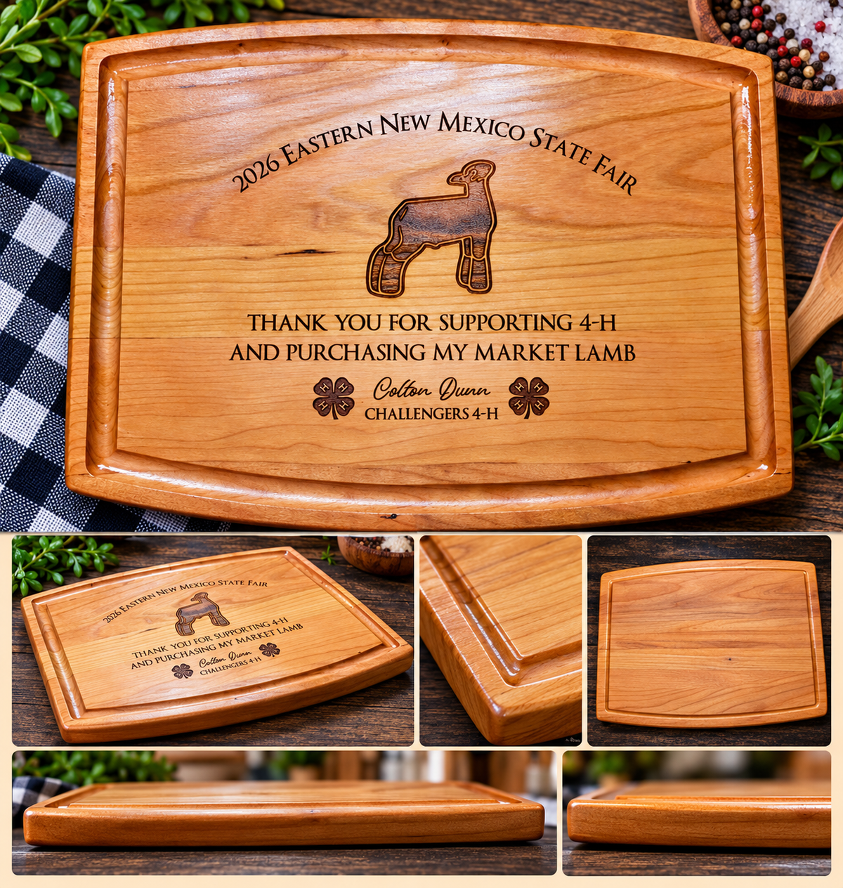 Personalized Market Lamb Buyer Thank You Cutting Board