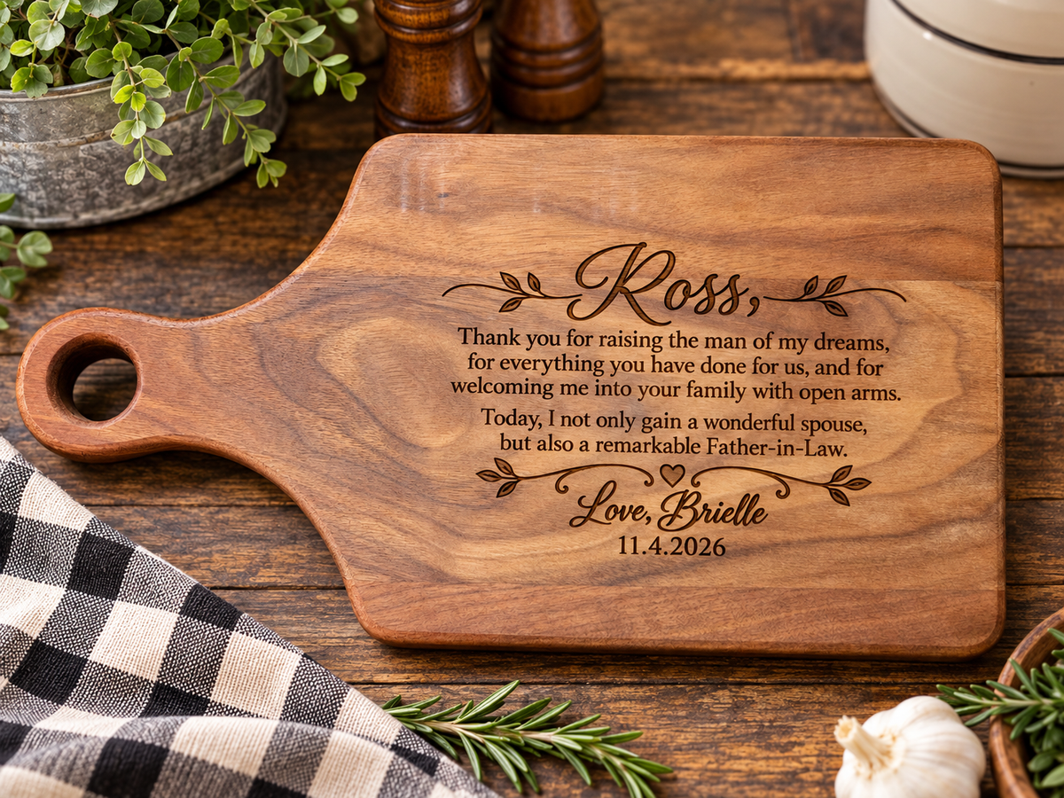 Personalized Wedding Thank You Cutting Board for Family & Wedding Party