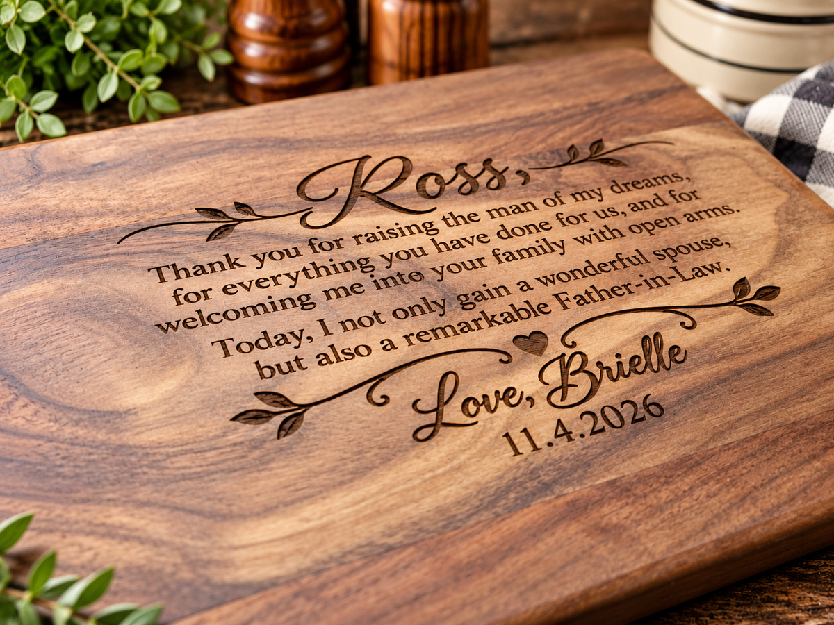 Personalized Wedding Thank You Cutting Board for Family & Wedding Party