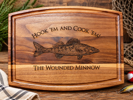 Personalized Walleye Cutting Board – Hook ’Em and Cook ’Em