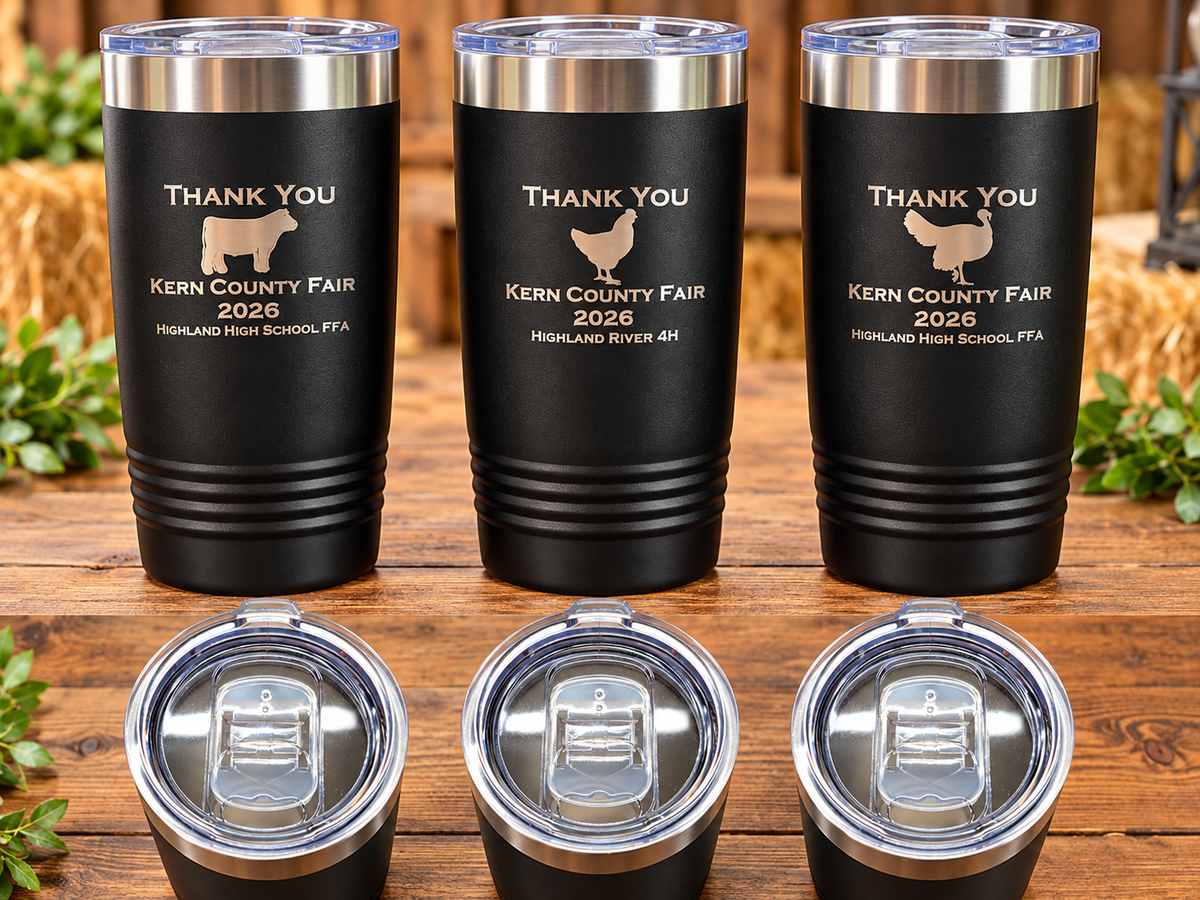 Personalized Engraved Tumbler, Custom Livestock Show Gift, 20 oz Stainless Steel Cup