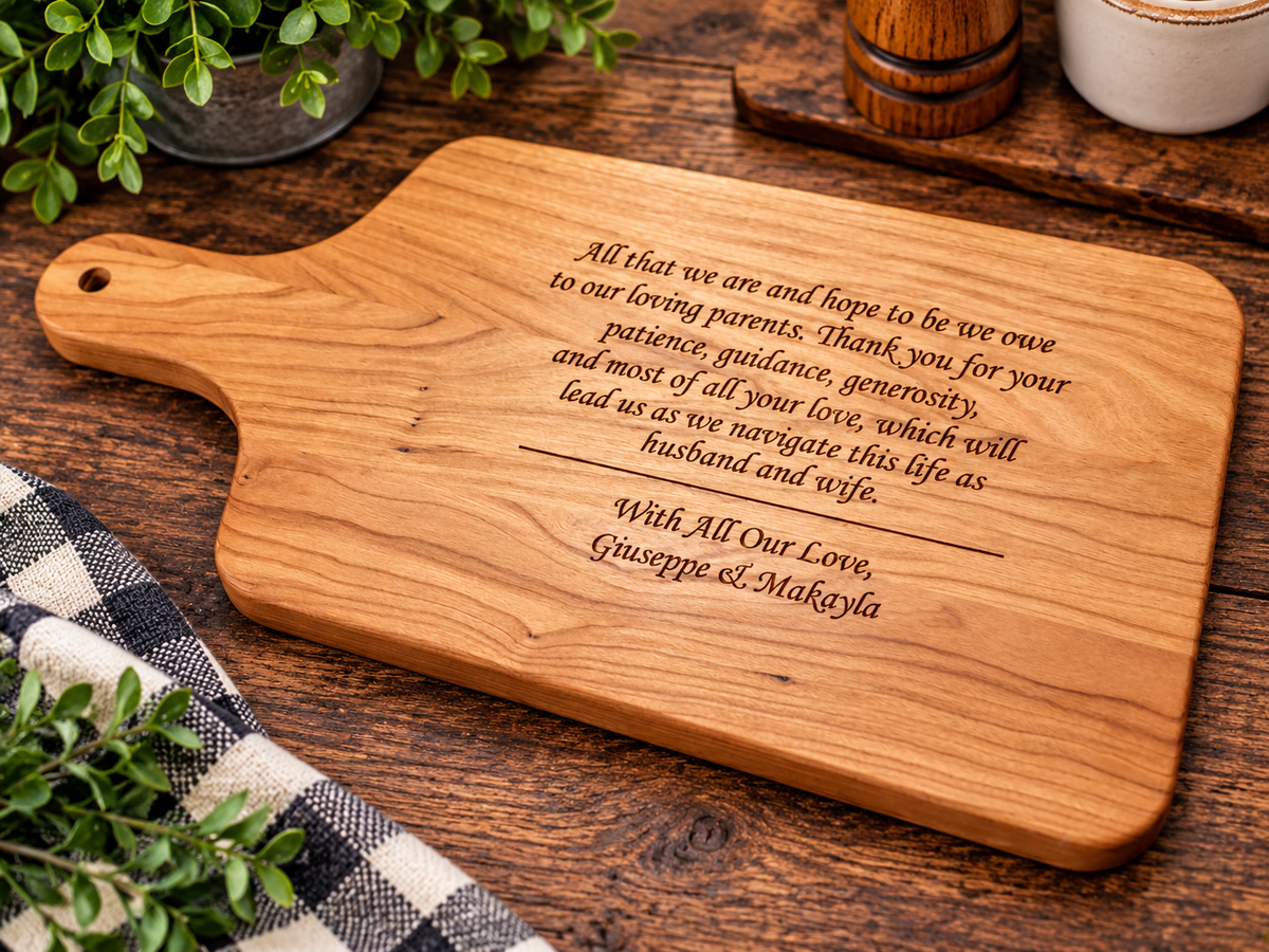 Personalized Parents Wedding Thank You Cutting Board
