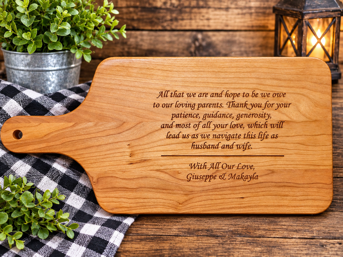 Personalized Parents Wedding Thank You Cutting Board