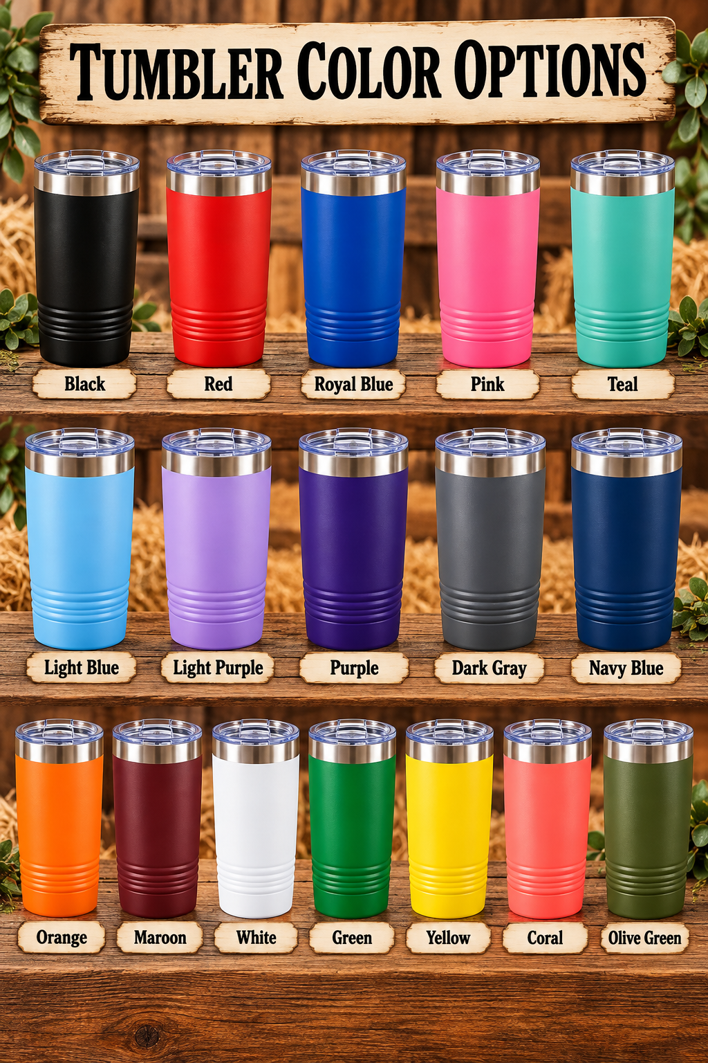 Personalized Engraved Tumbler, Custom Livestock Show Gift, 20 oz Stainless Steel Cup