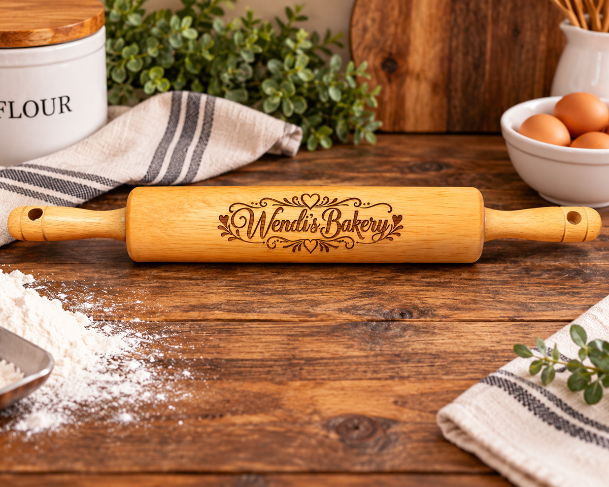 Personalized Engraved Wooden Rolling Pin | Gift for Bakers