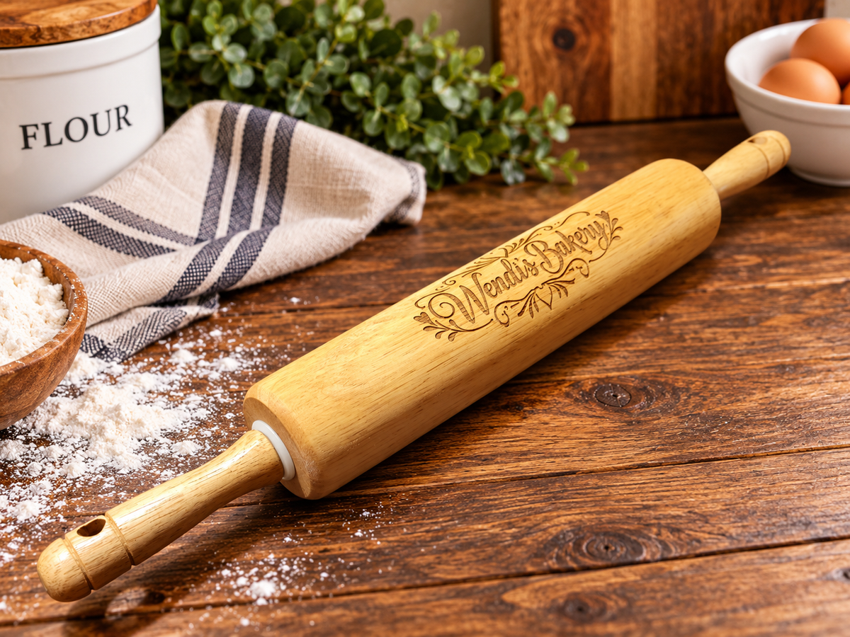 Personalized Engraved Wooden Rolling Pin | Gift for Bakers