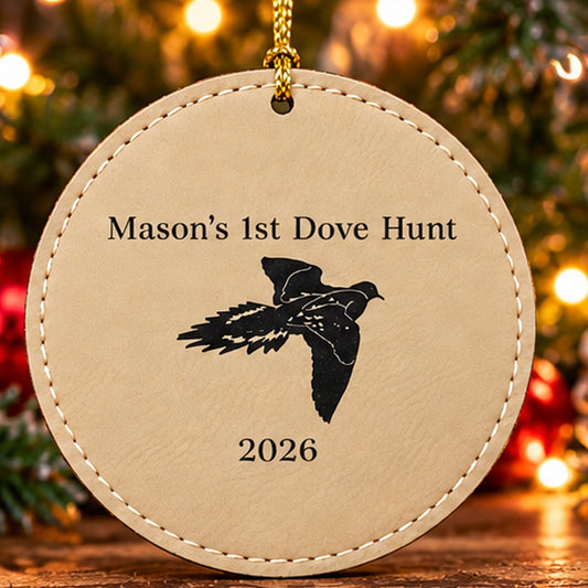 Personalized Dove Hunting Christmas Ornament – Leatherette Keepsake